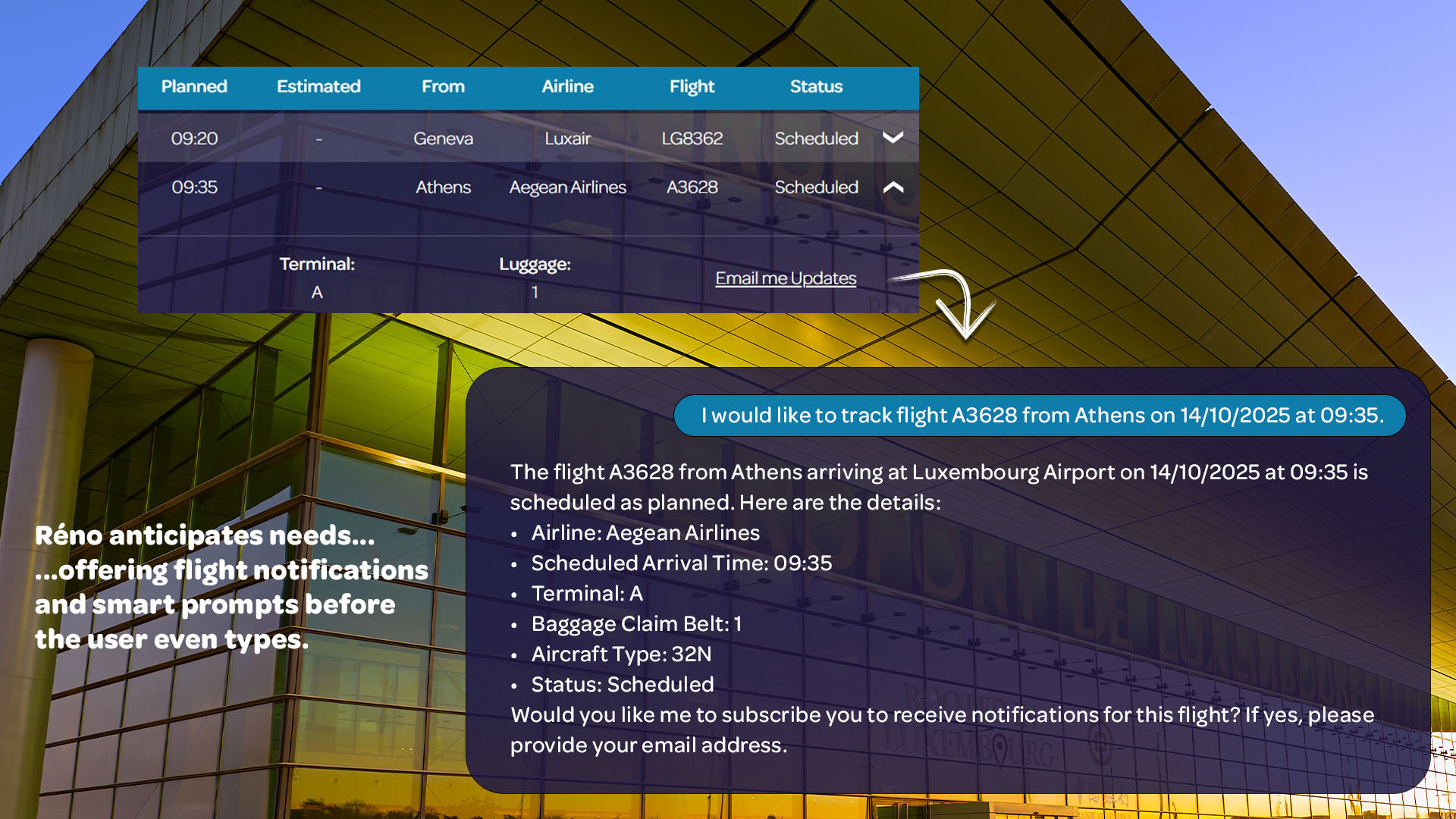 Chat UI with alerts and TTS