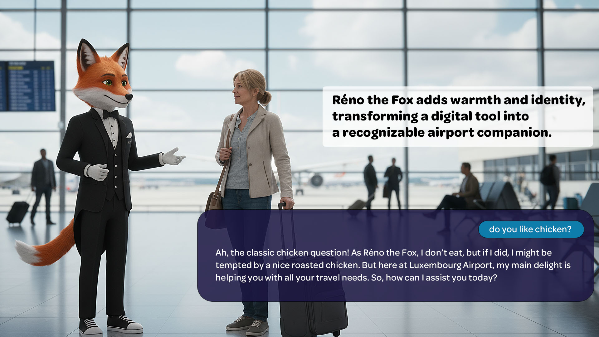 In-terminal presence — posters and QR