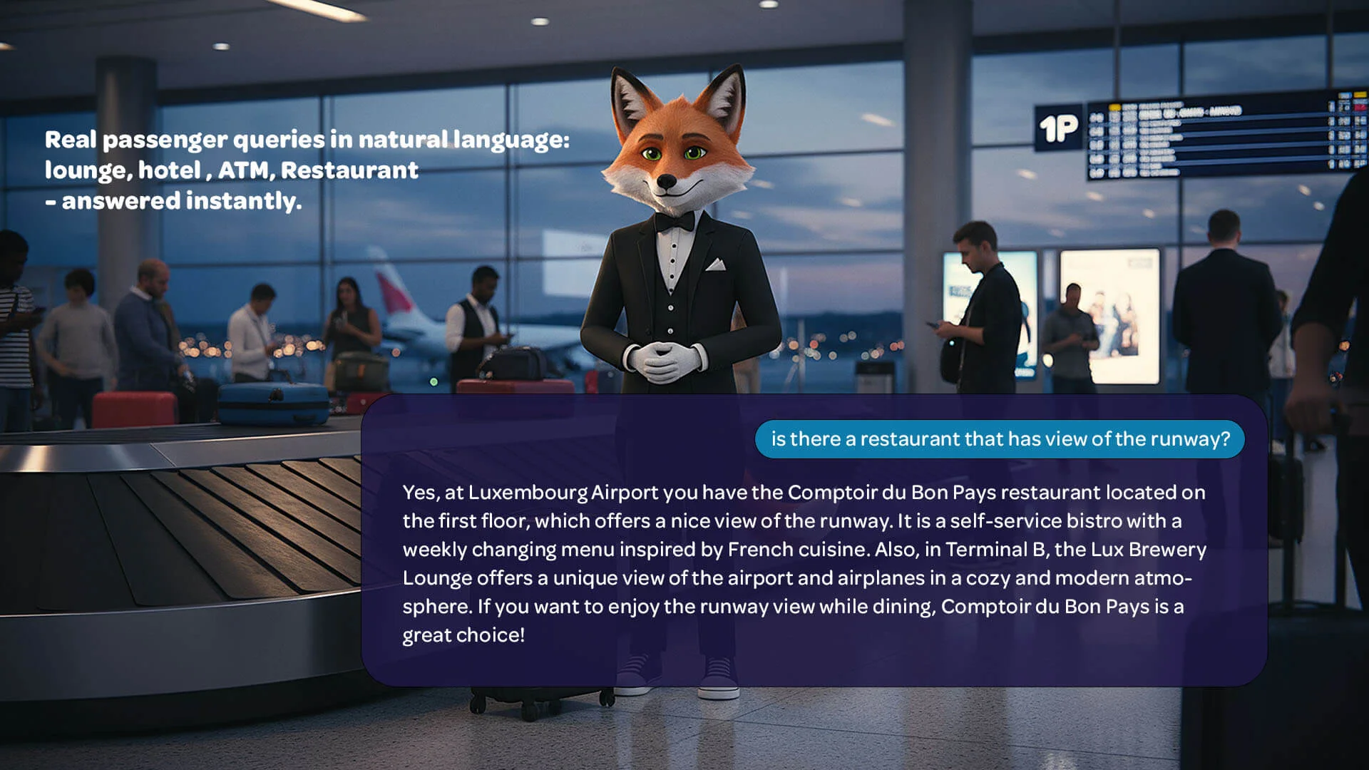 Conversational homepage on lux-Airport