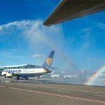 190903 First Flight Lux To Toulouse With Ryanair Aircraft And Terminal Watersalute Lr